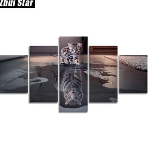 Zhui Star 5d Diy Full Square Diamond Painting Cat Tiger Multi Picture Combination - coolelectronicstore.com