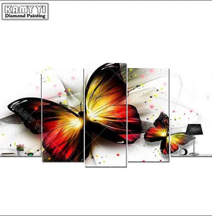 5d Diy Diamond Embroidery Flying Butterflies Diamond Painting Cross Stitch Full - coolelectronicstore.com