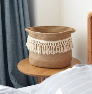 Hemp Rope Knitting Dirty Clothes Basket Clothes Underwear Storage Basket Toy New - coolelectronicstore.com