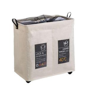 Rolling Wheel Corner Durable Laundry Hamper Clothes Storage Basket Washing Bag - coolelectronicstore.com