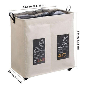 Rolling Wheel Corner Durable Laundry Hamper Clothes Storage Basket Washing Bag - coolelectronicstore.com