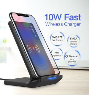 FLOVEME Universal Qi Wireless Charger For iPhone X XS XR 10W Fast Charger USB Wireless Charging For Samsung Galaxy S8 S9 Note 8 - coolelectronicstore.com