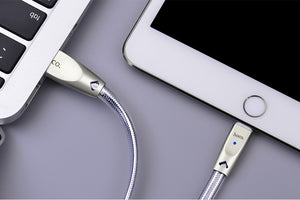 USB Cable for Apple 2.4A Fast Data Charging Cable Zinc Alloy Jelly Knitted Sync Charger for iPhone 6 7 plus 8 X Xs Max XR - coolelectronicstore.com
