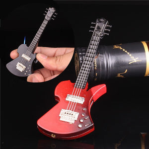 Mini Creative Butane Lighter Cute Guitar Model Windproof Fire Starter Keychain Ring Collection Valentine New Year Gift Decor - coolelectronicstore.com