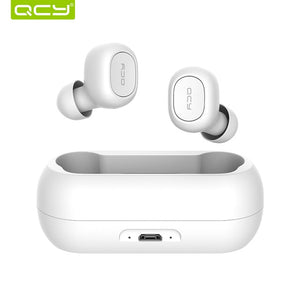 QCY QS1 T1C Mini Dual V5.0 Wireless Earphones Bluetooth Earphones 3D Stereo Sound Earbuds with Dual Microphone and Charging box - coolelectronicstore.com