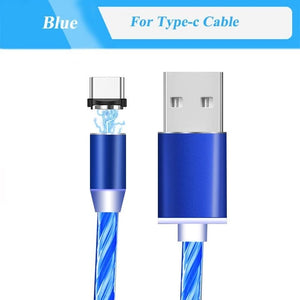 LED Lighting Magnetic Charging Micro USB Cable Fast Charging USB Type c Cable For Iphone 7 8 6 6s Plus X XR XS Max Charger Cable - coolelectronicstore.com