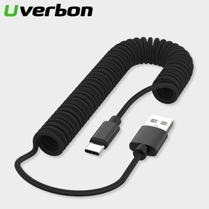 Micro USB Type C 8 Pin Cable Retractable Spring Cable For iPhone X Samsung S9 Fast Charging Charger Data Cable Wire Cord Adapter - coolelectronicstore.com