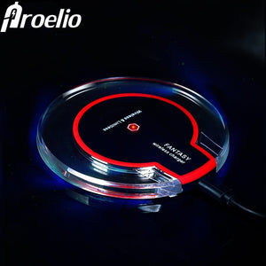 Ultra Thin Led  Wireless Charging Pad For iphone XS X 8 Plus Samsung Huawei Mate 20 Pro Charger - coolelectronicstore.com
