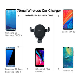 Xiaomi 70mai Qi Wireless Car Charger 10W Car Bracket Intelligent Sensor Fast 70 mai Wirless Charger Phone Holder for Car Auto - coolelectronicstore.com