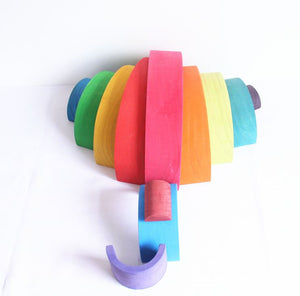 Baby Toys 12pcs Rainbow Blocks Wooden Toys for Kids Large 84*35*18cm Creative - coolelectronicstore.com