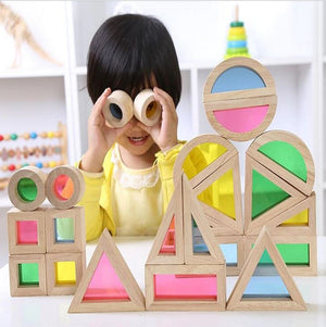 Montessori Wooden Rainbow Building Blocks 24PCS Toys For Children 6 Shape 4 - coolelectronicstore.com