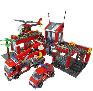 774pcs City Fire Station Building Blocks Sets Compatible Legoingly Fire Engine - coolelectronicstore.com